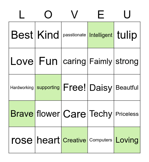 Mother's Day BINGO! Bingo Card