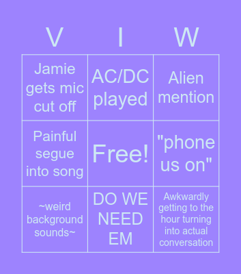 VERY INNER WESTING Bingo Card