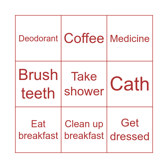 Monday Bingo Card