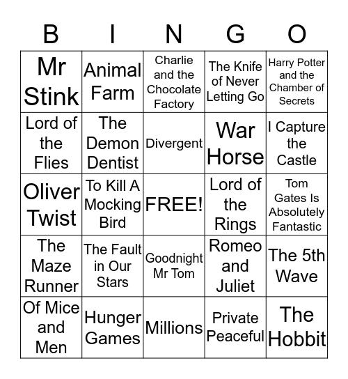 book bingo Card