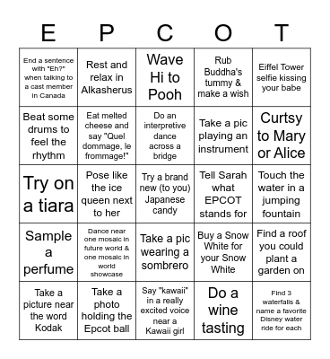 Drinking & Scavenging Around the World Bingo Card