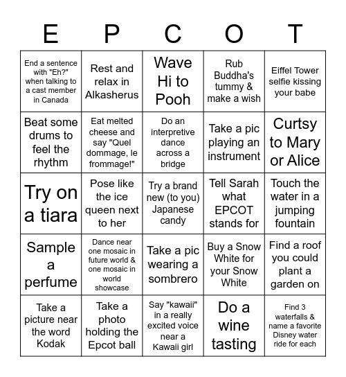 Drinking & Scavenging Around the World Bingo Card