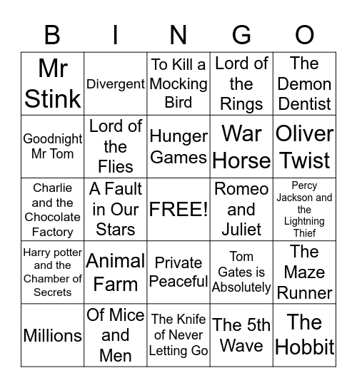 Book Bingo 4 Bingo Card