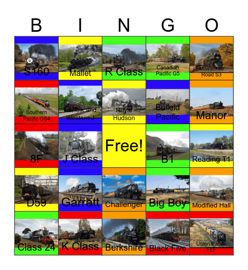 Steam Engines Introduced in the 40’s and 50’s Bingo Card