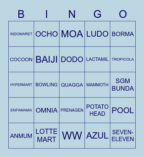 SAMKIMrbl Bingo Card