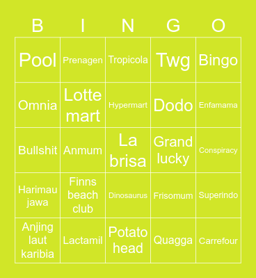 lulu Bingo Card