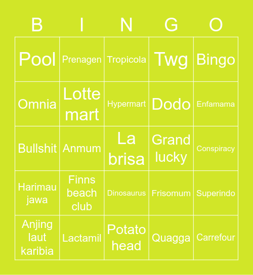 lulu Bingo Card