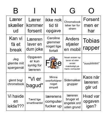 klasse bingo Card
