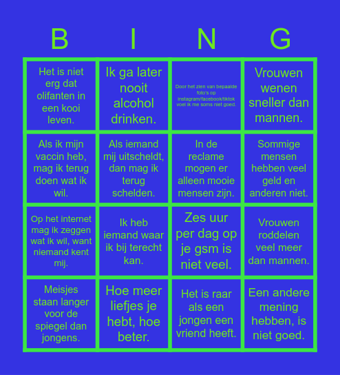 BINGOOO Bingo Card