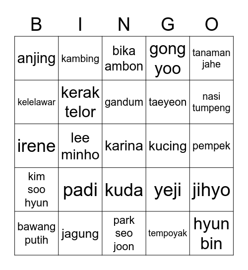 @nanaoyang Bingo Card