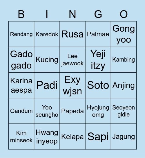 Yeonjung Bingo Card