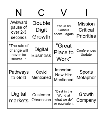 All Company Meeting 5/10 Bingo Card