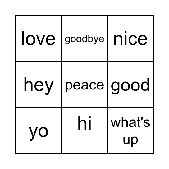 Kibun BINGO Card