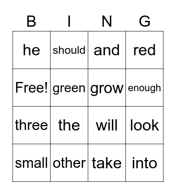 May Sight Words Bingo Card