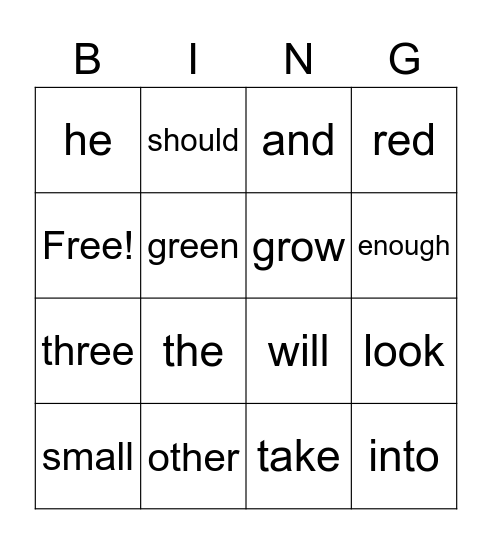 May Sight Words Bingo Card