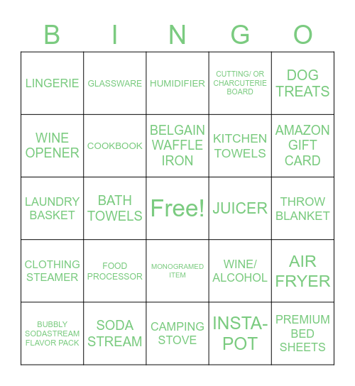 APRIL'S WEDDING SHOWER Bingo Card