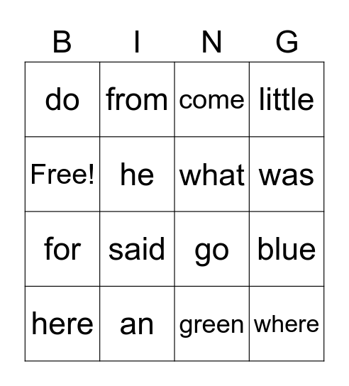 KDG Sight #2 Bingo Card