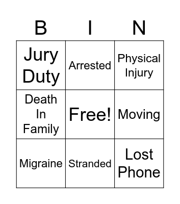Temp Bingo Card