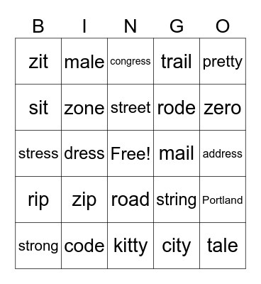 mail Bingo Card