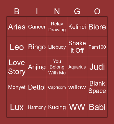Naladhika's Bingo Card