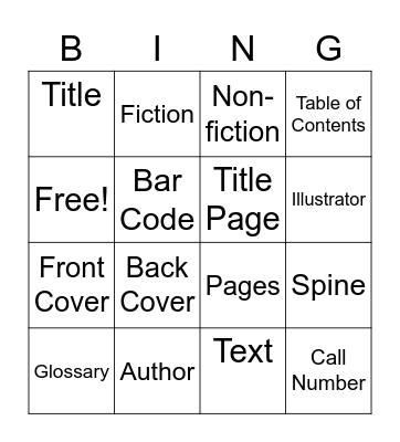 Library Bingo Card