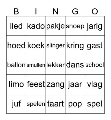 juf Carola is jarig! Bingo Card