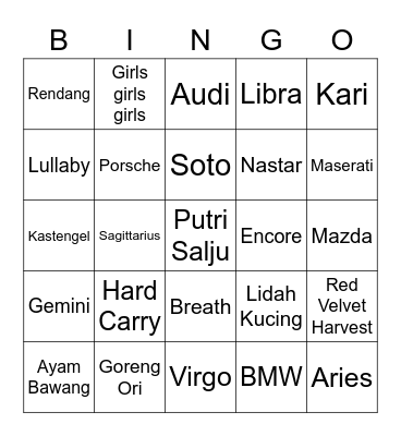 Younjungie Bingo Card