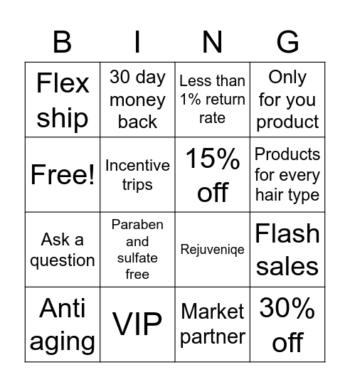 Monat bingo Card