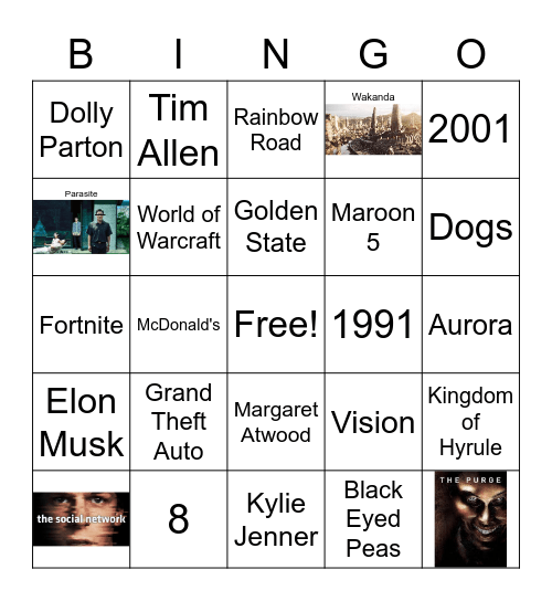 Virtual Trivia Bingo Card