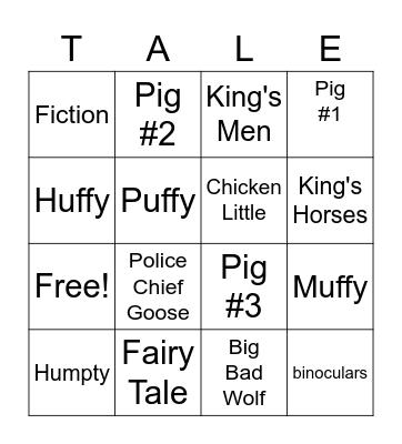 What Really Happened to Humpty Bingo Card