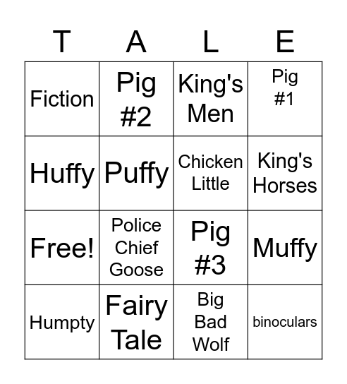 What Really Happened to Humpty Bingo Card