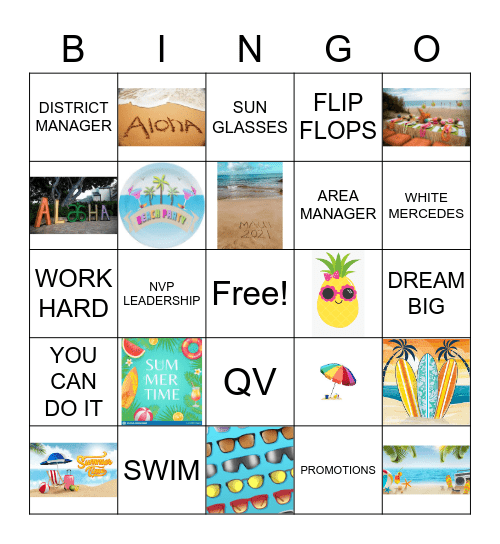 MAUI BEACH PARTY BINGO Card