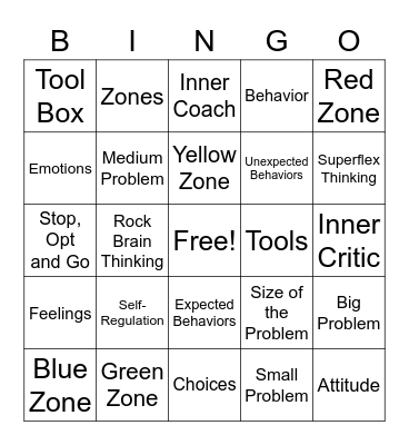 Zones Bingo!!! Bingo Card