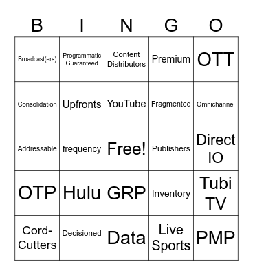 TTD Presents Connected TV Bingo Card