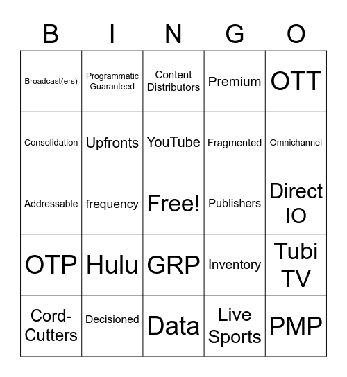 TTD Presents Connected TV Bingo Card