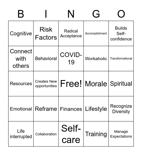 Adapting to Change Bingo Card