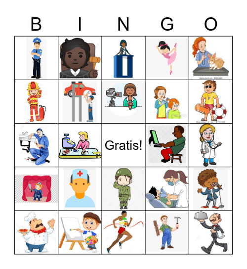 Las Profesiones Bingo Card