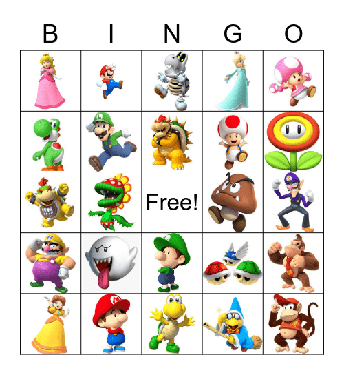 Mario Kart Bingo Card