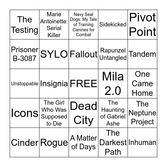 Truman Bingo Card