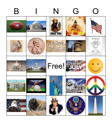 National Symbols Bingo Card