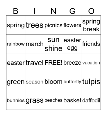 SPRING IS HERE!!! Bingo Card