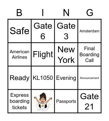 Airport Bingo Card