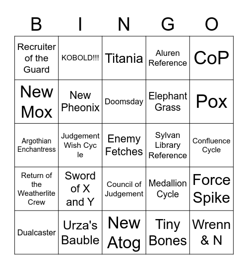 SERUM VISION AND FAITHLESS BREWING MODERN HORIZONS 2 BINGO!!! Bingo Card