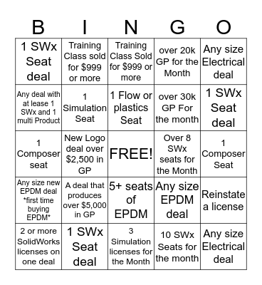 GoE Personal CARD  Bingo Card