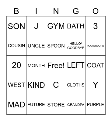 ASL BINGO Card