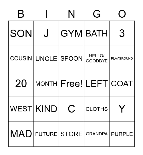 ASL BINGO Card