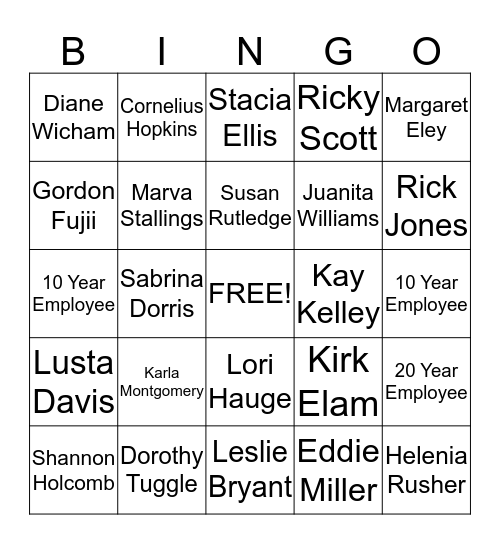 Bios 10 Year Bingo Card