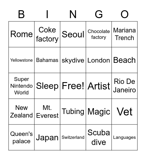 1st period ACCENT Bingo Card