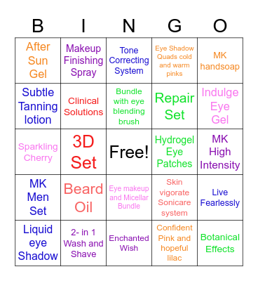 Summer Sizzle MK Bingo Card