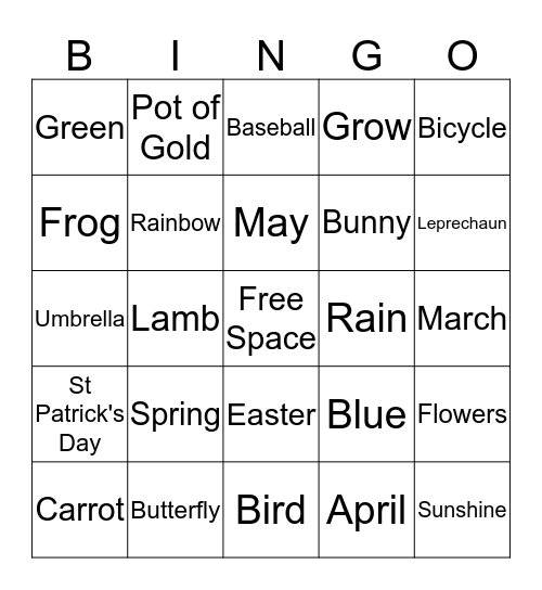 Spring Bingo Card